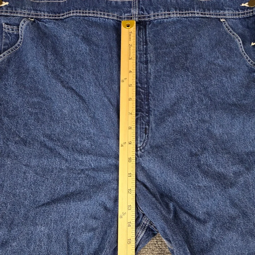 Carhartt Mens Denim Bib Overalls R07 DST Dark Stonewash Blue 44 x 32 Workwear